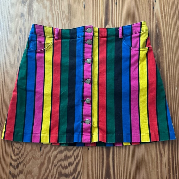 Lazy Oaf Stripy Button Skirt - Picture 4 of 9